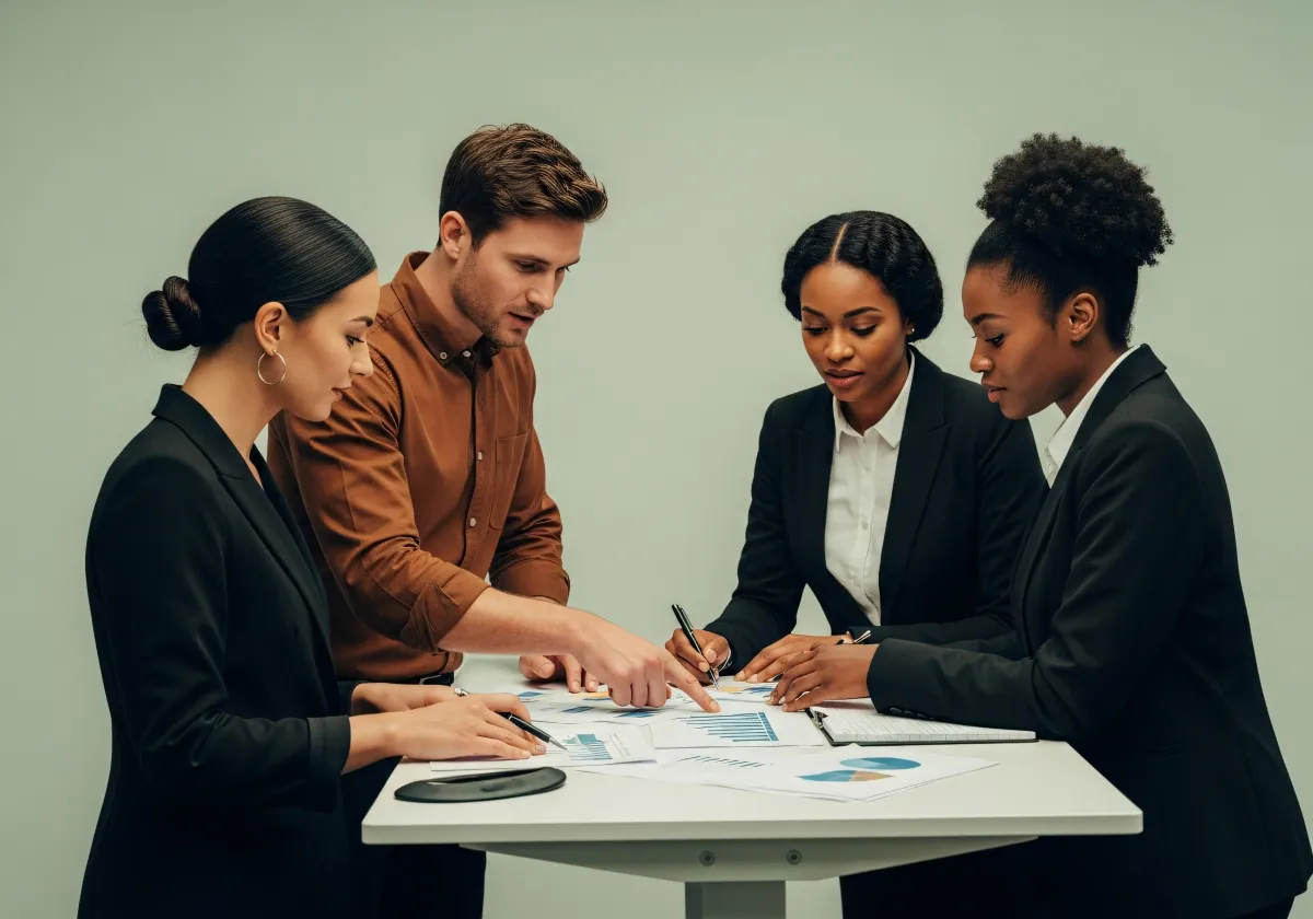 Meeting su dati di mercato con team in azienda italiana
